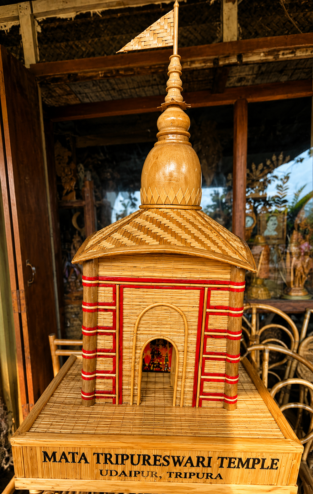 Mata Tripureswari Temple Handmade Bamboo Model
