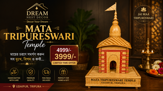 Mata Tripureswari Temple Handmade Bamboo Model